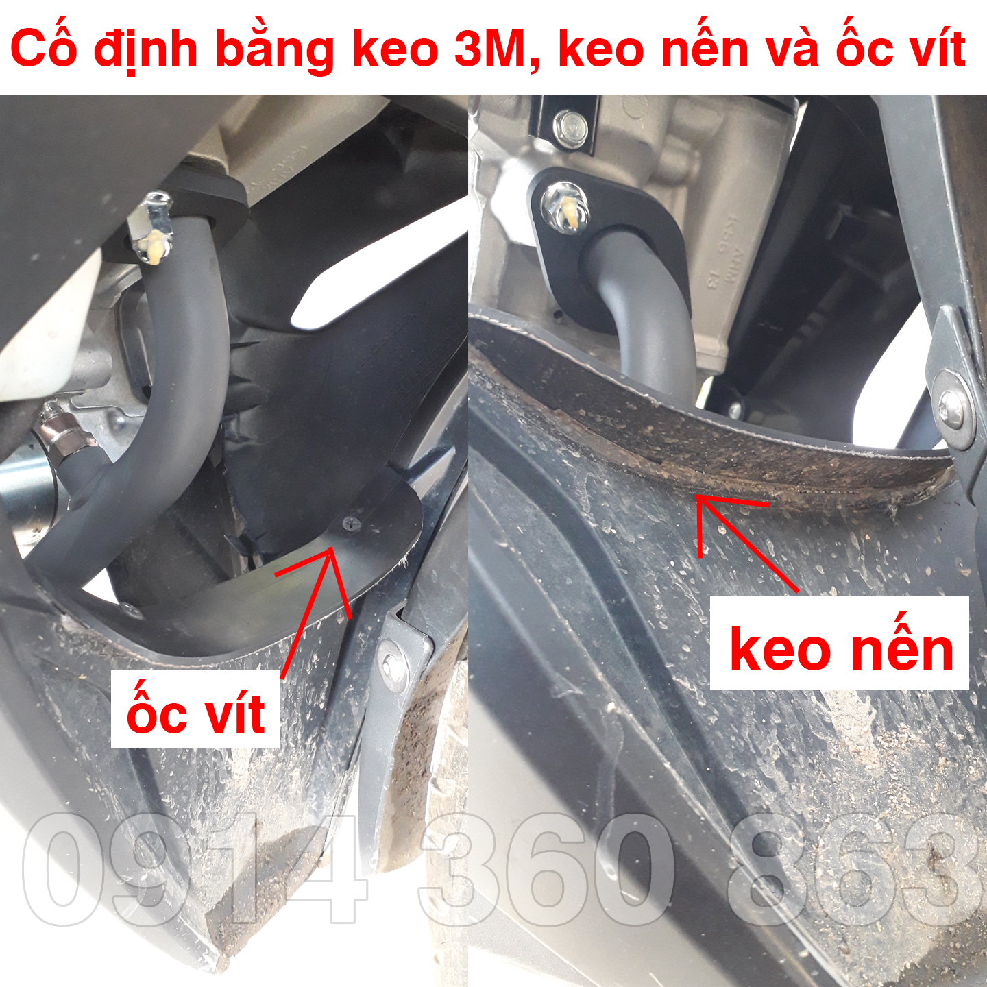 Miếng dán Chắn bùn cổ bô Winner X bằng cao su