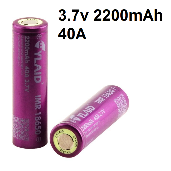 Pin IMR 18650 Lithium 3.7v 2200mah dòng xả cao 40A pin mới (1 viên)