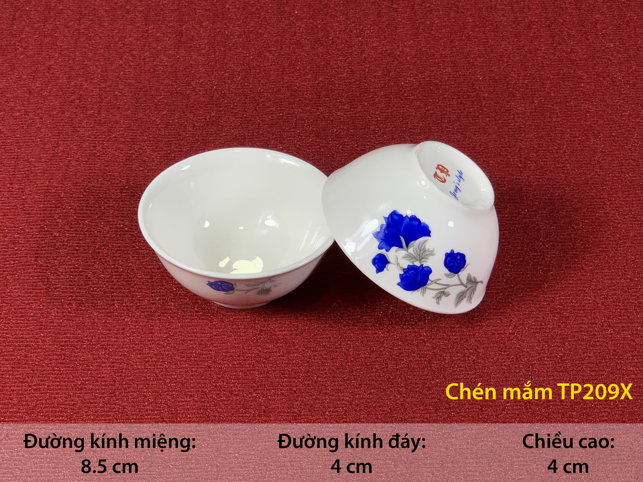 CHÉN MẮM, CHÉN CHÈ TP 209X SỨ BÁT BẢO CAO CẤP, sINCE_1977