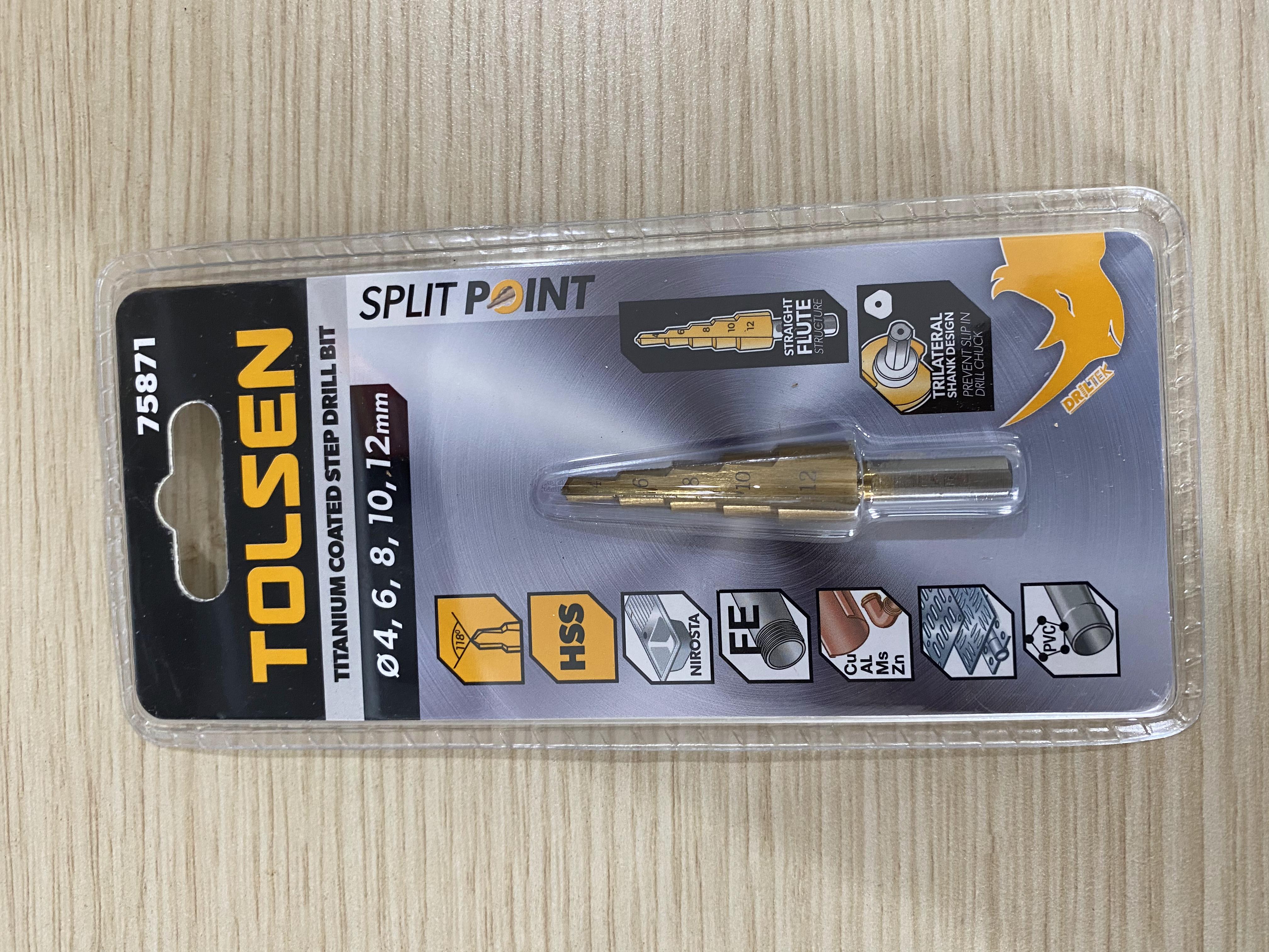 Mũi khoan tháp (4-12mm) phủ TITAN TOLSEN 75871