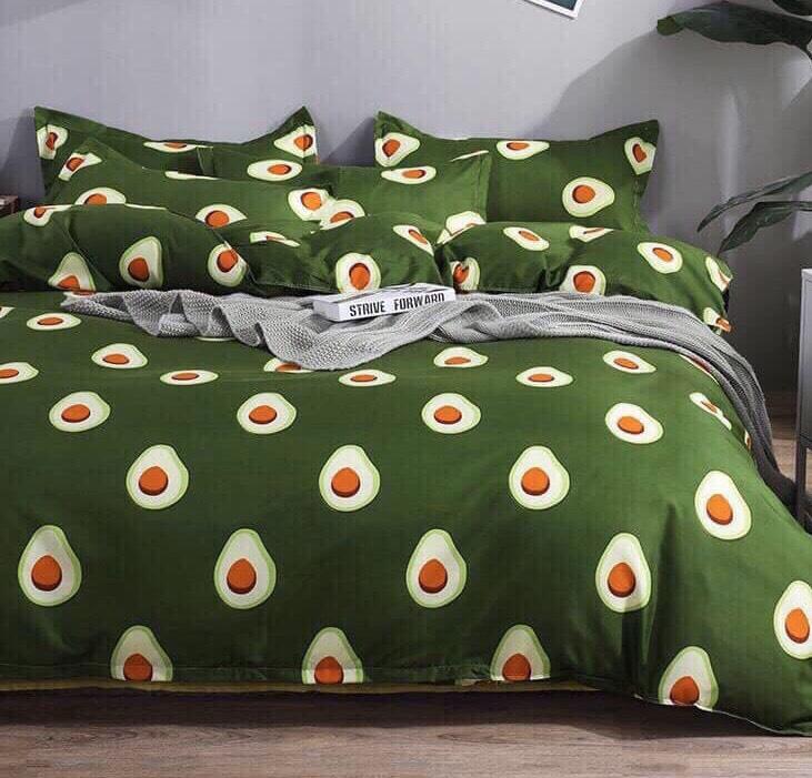 Set Vỏ Chăn Ga Gối Cotton Trái Bơ