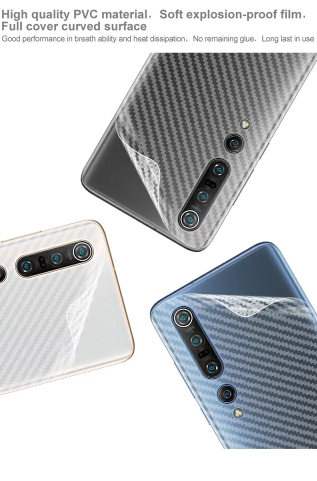 Dán lưng Carbon Xiaomi Mi 10 vân caro chống mồ hôi