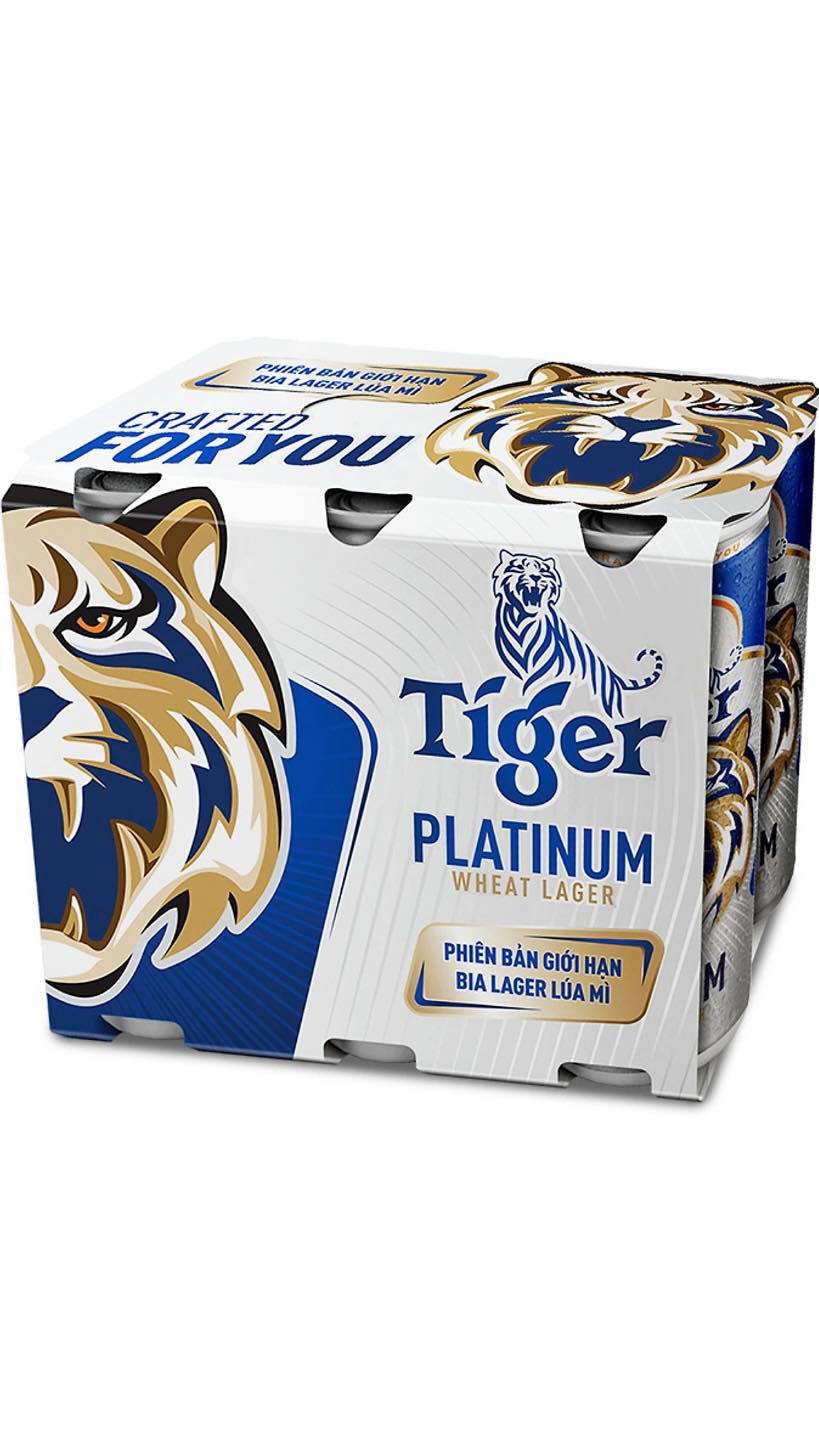 Lốc 6 lon bia lúa mì Tiger Platinum Wheat Lager 330ml