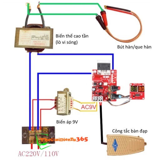 MẠCH TIMER  MÁY HÀN CELL PIN NY-D01 100A