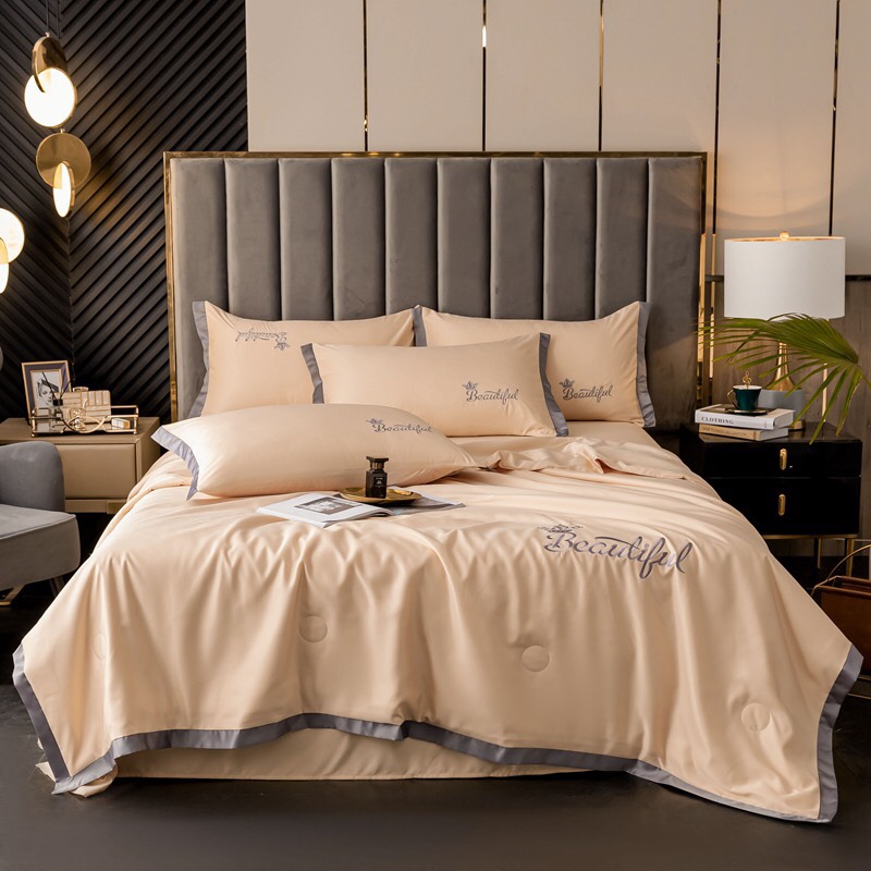bộ chăn hè ga gối phi lụa Beautiful 4 món mềm mượt thoáng mát,miễn phí bo chun.
