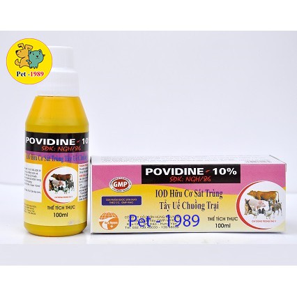 Povidine 10% Sát Trùng Tẩy Uế Chuồng Trại Chai 100 ml
