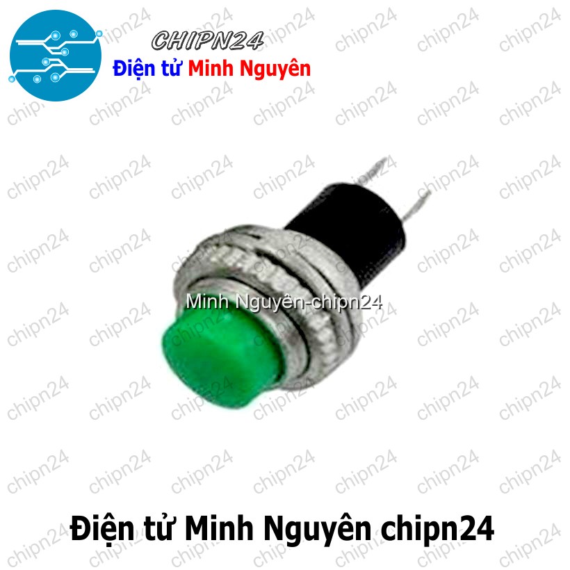 [3 cái] (G15) Nút nhấn nhả DS-314 Xanh Lá (Nút nhấn nhả Phi 10MM Xanh Lá)