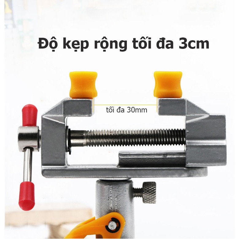 Ê tô mini để bàn đế hít xoay 360 độ