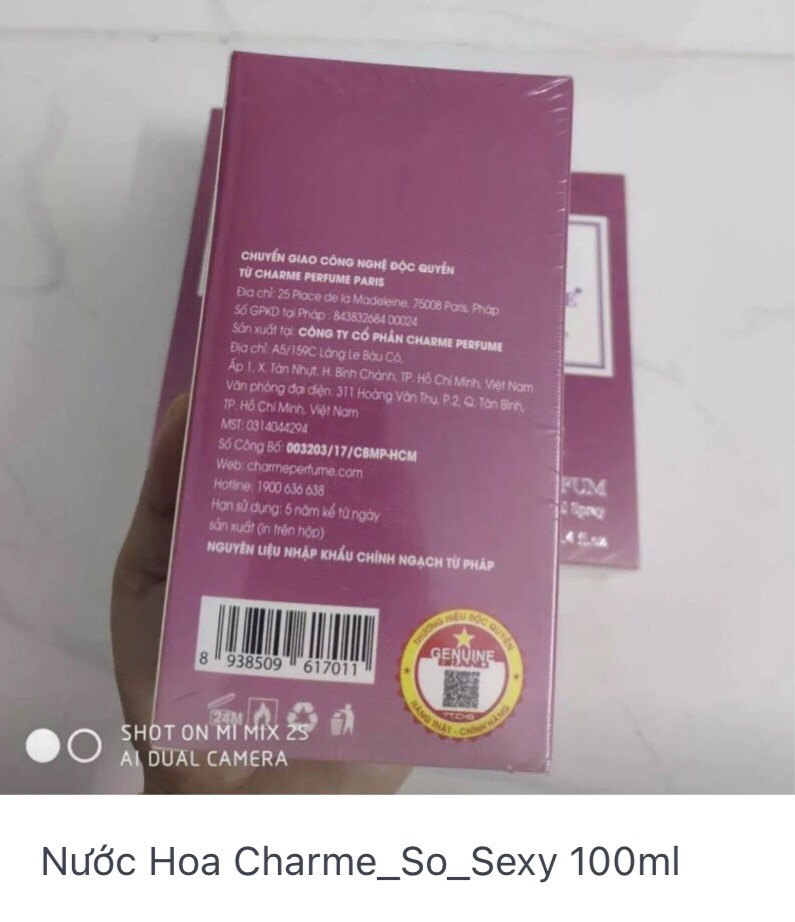 Nước Hoa Charme_So_Sexy 100ml Chính Hãng