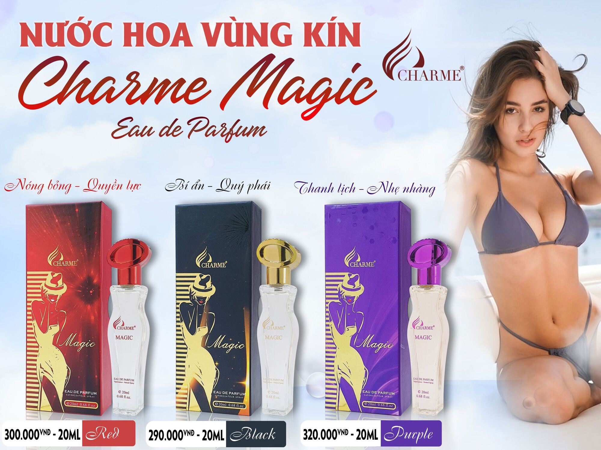 Nước hoa vùng kín char.me magic 5ml ( mẫu mới )
