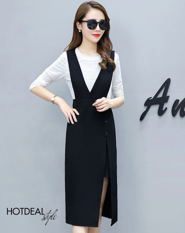CHÂN VÁY YẾM PHỐI NÚT SANG CHẢNH