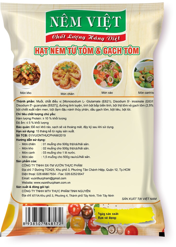 [Nêm Việt] Gói 400gr hạt nêm Tôm và Gạch Tôm