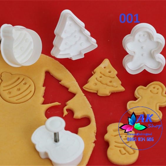 SET 4 KHUÔN NHẤN LÒ XO (NOEL)