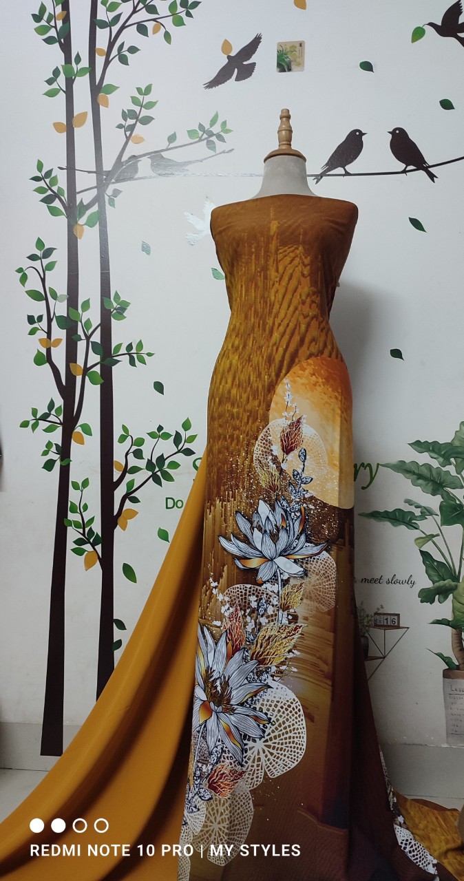 Vải áo dài đẹp lụa Thái Tuấn, mẫu thiết kế độc quyền