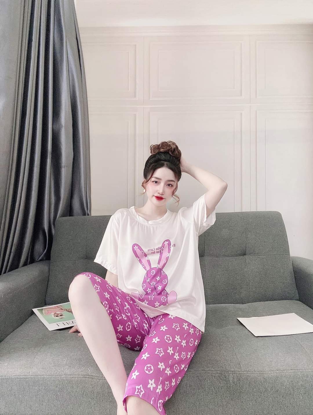 Đồ Bộ Thun Lửng Thun Cotton Mặc Nhà Hàng Bigsize