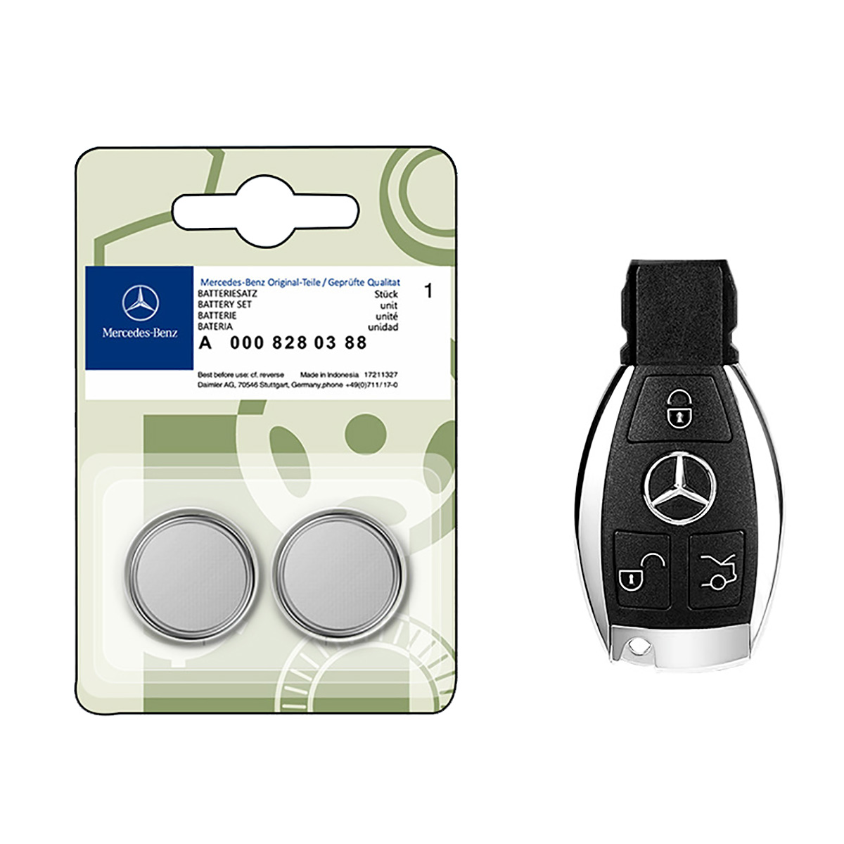 Pin chìa khóa ô tô Mercedes-Benz chính hãng Mercedes sản xuất tại Indonesia 3V