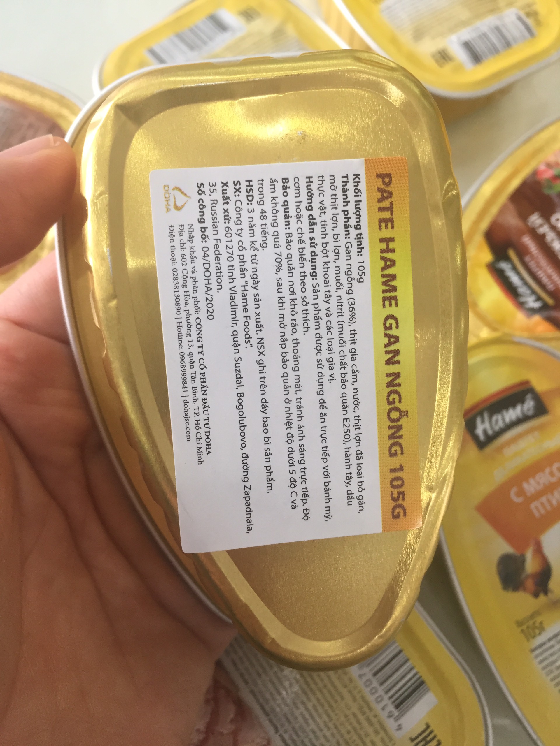 Pate Gan gà Nga hiệu Hame / 105g [ DATE 2023]
