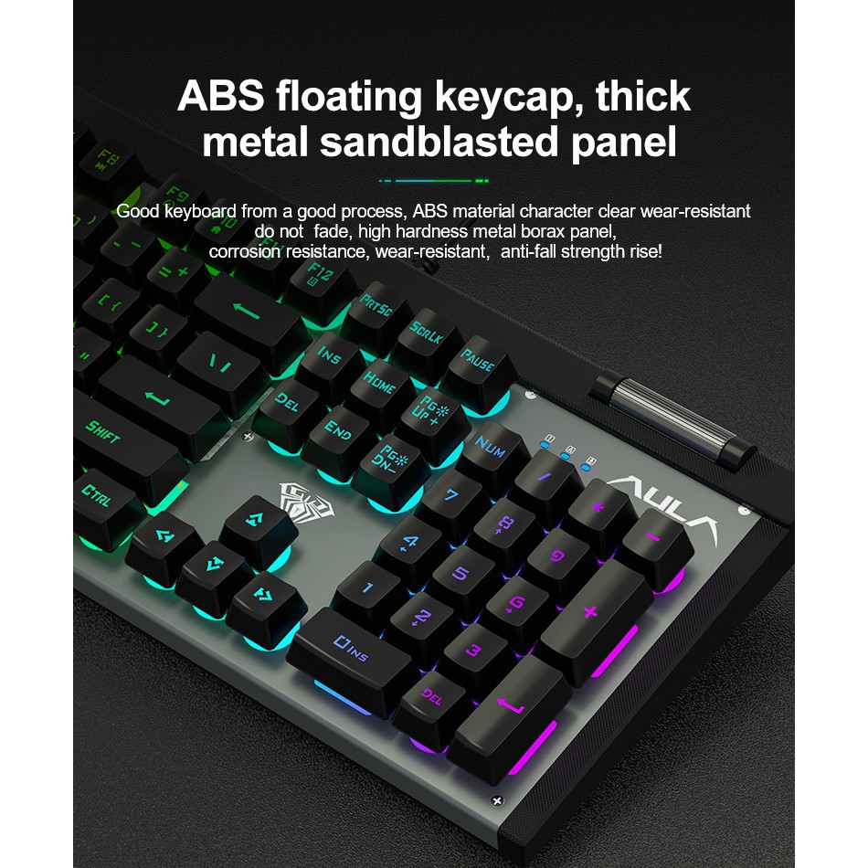 BÀN PHÍM CƠ F3020 GAMING ĐÈN LED USB MÀU ĐEN