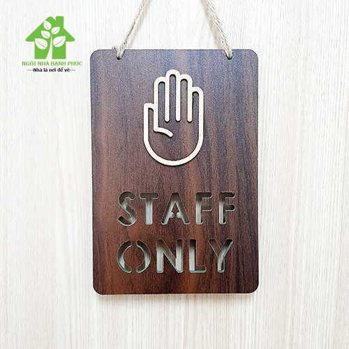 Bảng gỗ decor trang trí SHOP 🚀STAFF ONLY🚀 (tặng kem móc treo tường)