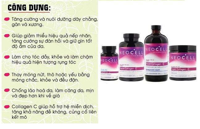 Collagen Neocell  SUPER COLLAGEN +C dạng viên và dạng bột