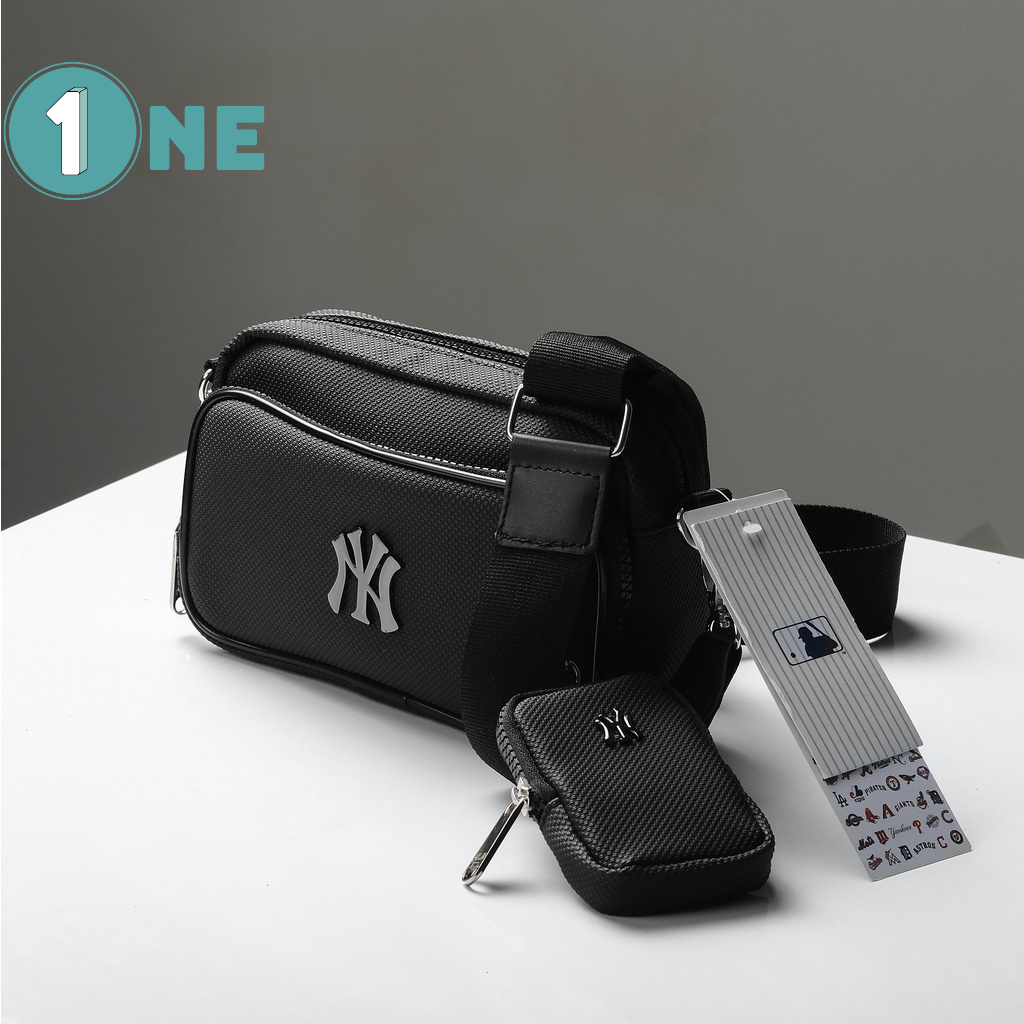 Túi đeo chéo nam mlb ny 1 bag black full tag mac