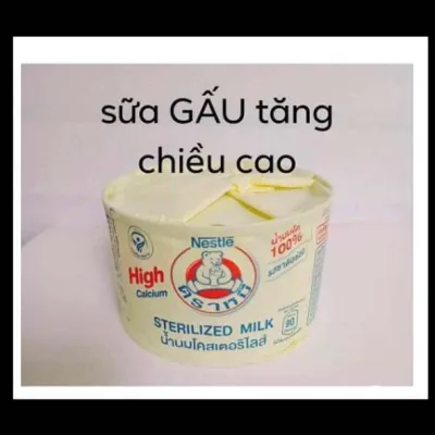Lẻ 1 lon sữa gấu Nestle high calcium Thái Lan 140ml
