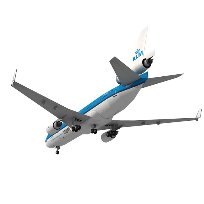Mô hình giấy 3D máy bay KLM MD-11 tỉ lệ 1/100