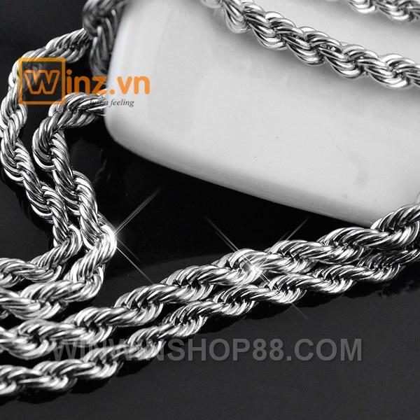 Dây chuyền xoắn 2mm DC06 dài 49 cm (màu bạc)