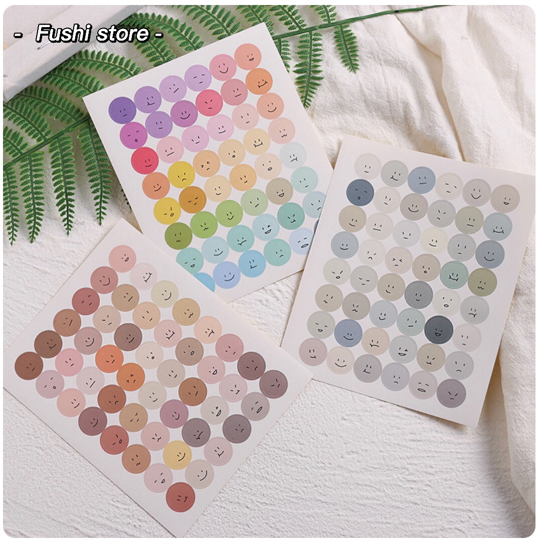 Sticker, Nhãn Dán Tròn Màu Pastel Trang Trí Toploader,Bullet Journal