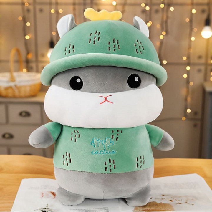 Gấu bông chuột hamster đội mũ trái cây