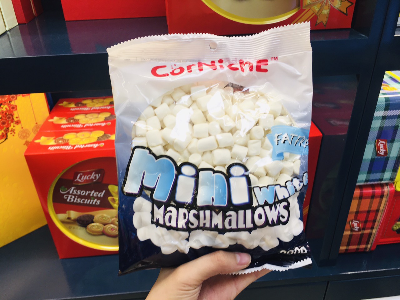 Kẹo marshmallow nhập khẩu mini white corniche 70g