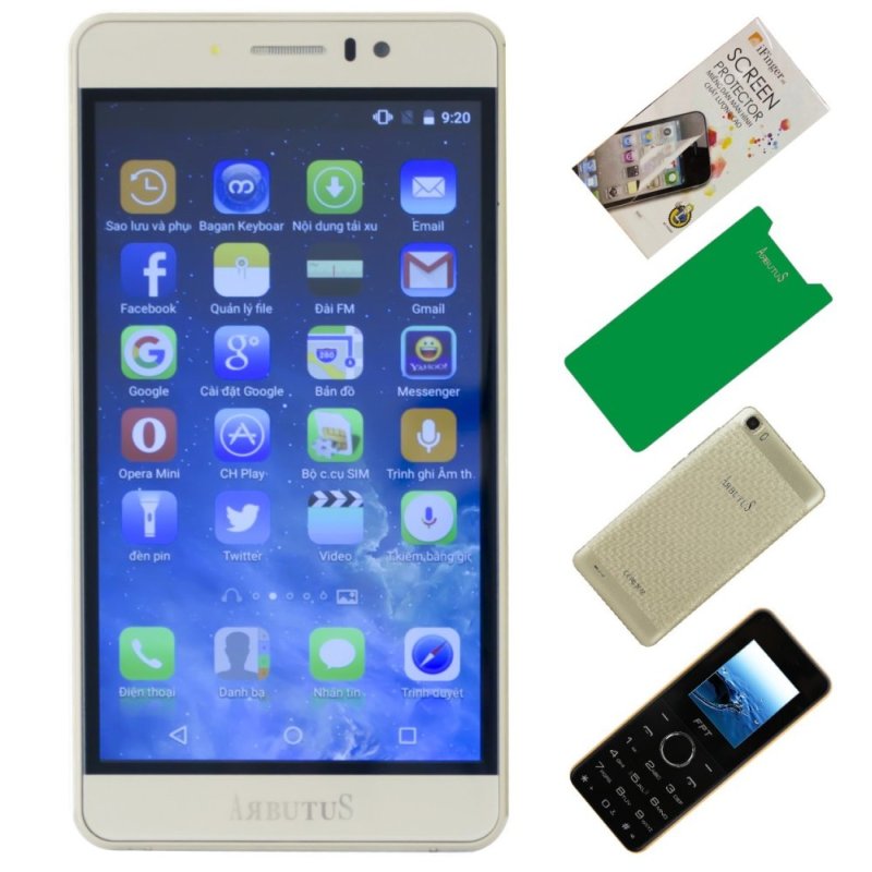 Arbutus Ar7 Plus 8GB ( Vàng) + 1 Dán màn hình + 1 ốp lưng + 1 Cường lực + 1 Điện thoại di động FPT Buk1 - Hàng nhập khẩu