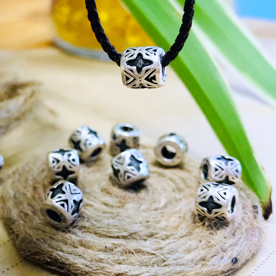 [Giá sỉ] Charm bạc trụ in họa tiết (CB219)