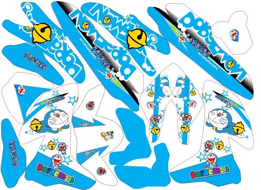 tem trùm winner X độ doremon xanh trắng  - Tem xe máy thiết kế theo yêu cầu - Tem trùm xe máy winner X rẻ đẹp chất