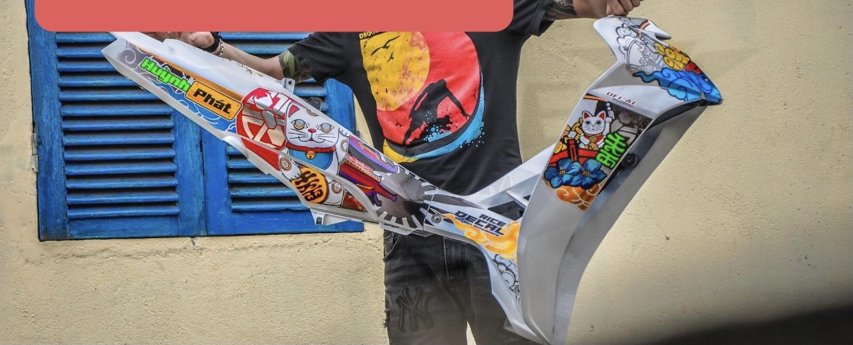 Tem rời sirius mèo thần tài siêu cấp  in decal 3 lớp bóng cao cấp không bay màu.