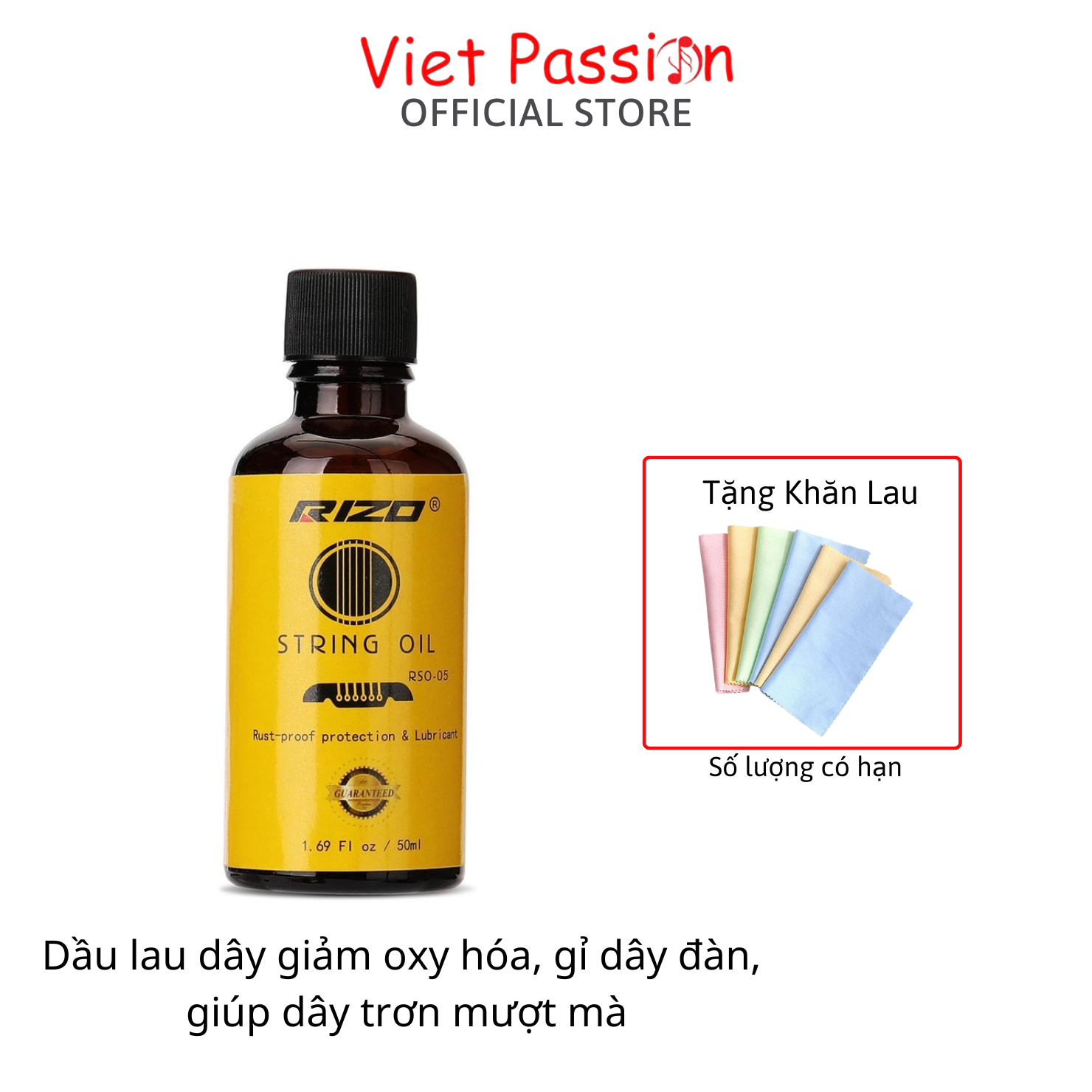 Dầu Oil chống gỉ dây đàn dầu chanh dưỡng ẩm mặt phím guitar làm sạch thùng đàn piano Rizo Vietpassion HCM