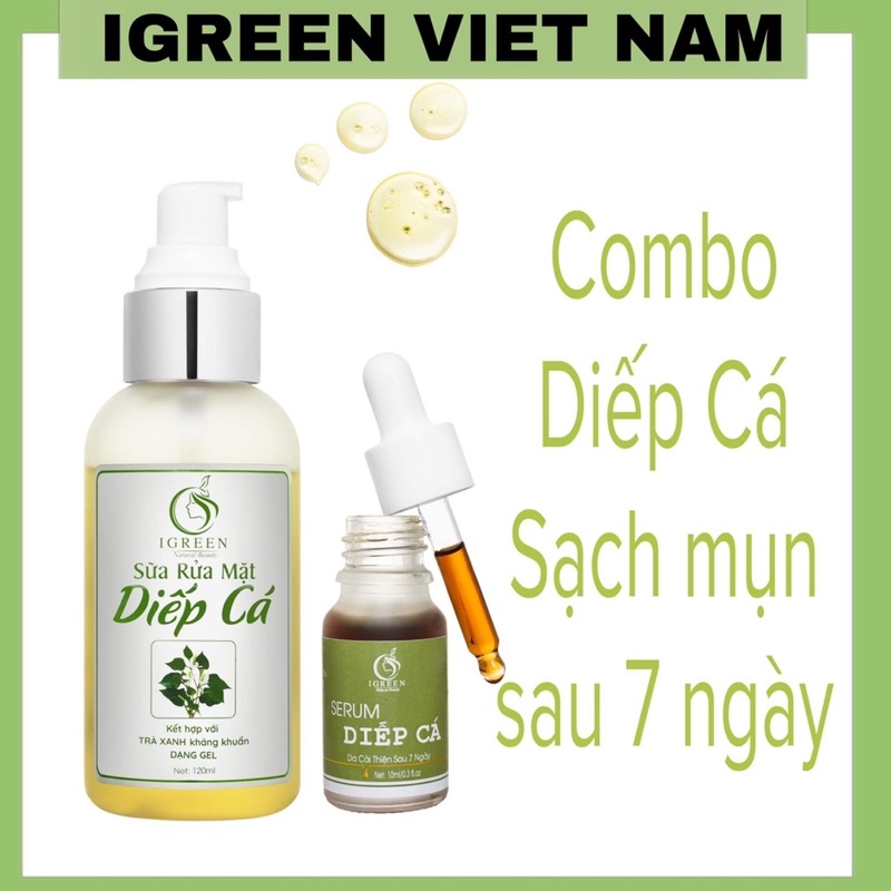 Combo Toàn Diện Cho Da Hết Mụn, Thâm - Combo Diếp Cá Igreen