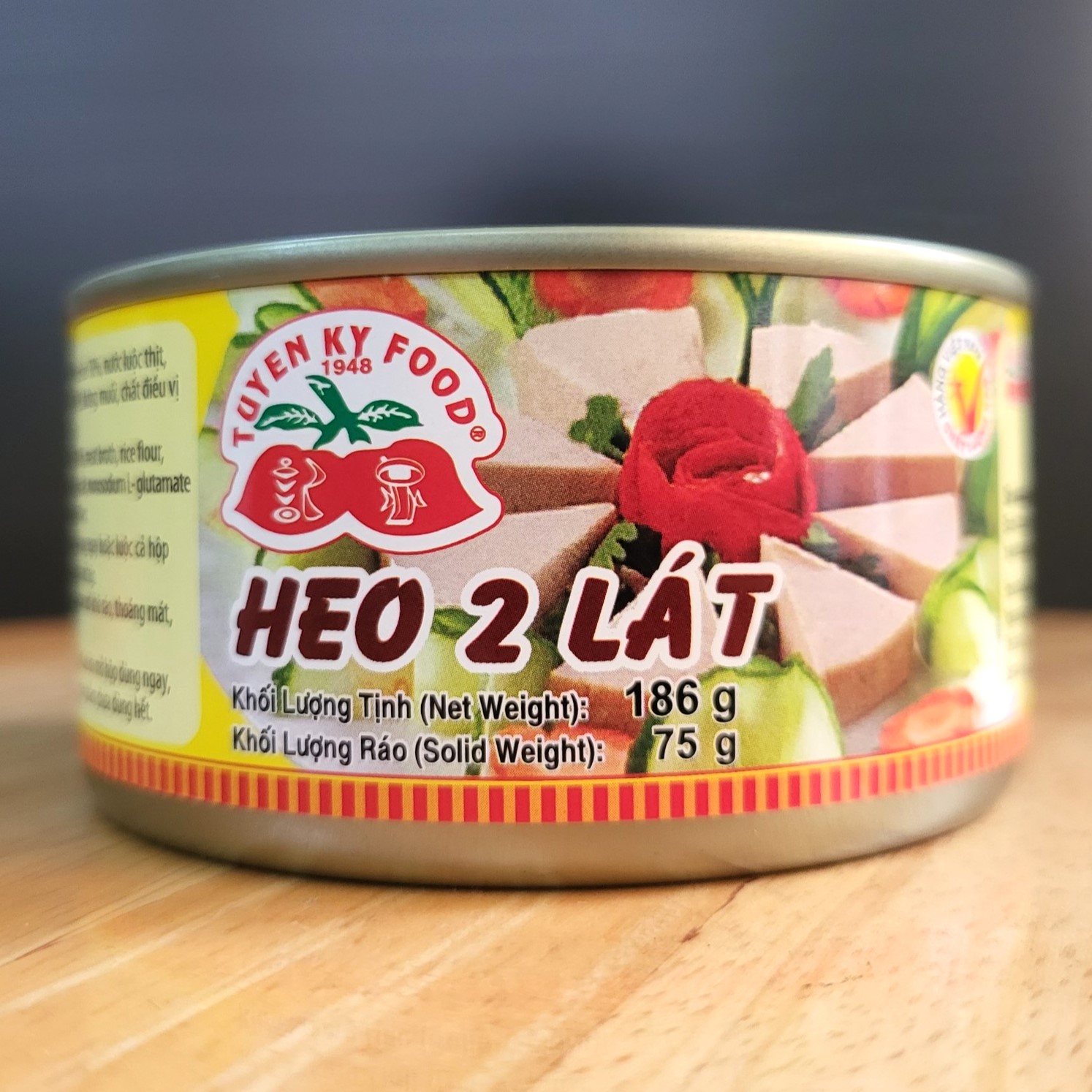 Tuyền ký - hộp 186g - heo 2 lát / 2 sliced of pork