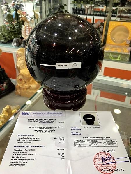 QUẢ CẦU PHONG THỦY THẠCH ANH ĐEN 8P