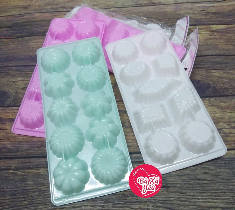 Combo 5 khay làm đá, đổ rau câu hình hoa lá