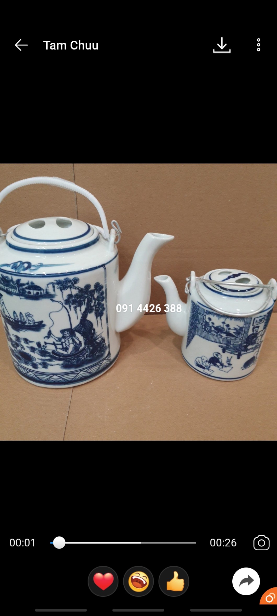 Ấm sứ pha trà - Ấm Tích pha trà Bát Tràng 1.5 Lít - 0.5 Lít