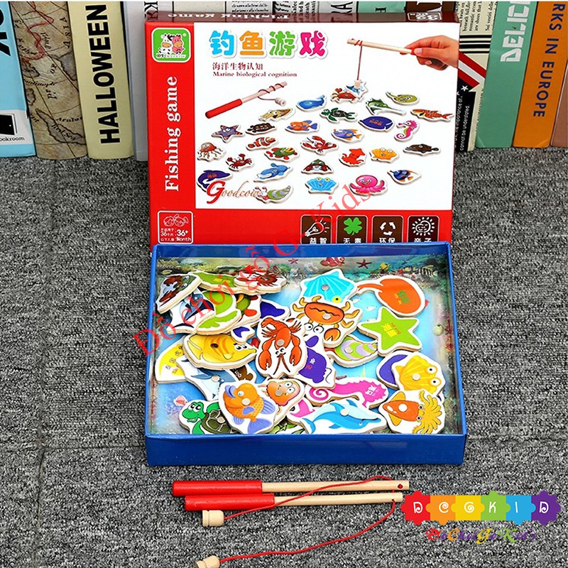Bộ Đồ Chơi Câu Cá Nam Châm Gỗ Cho Bé