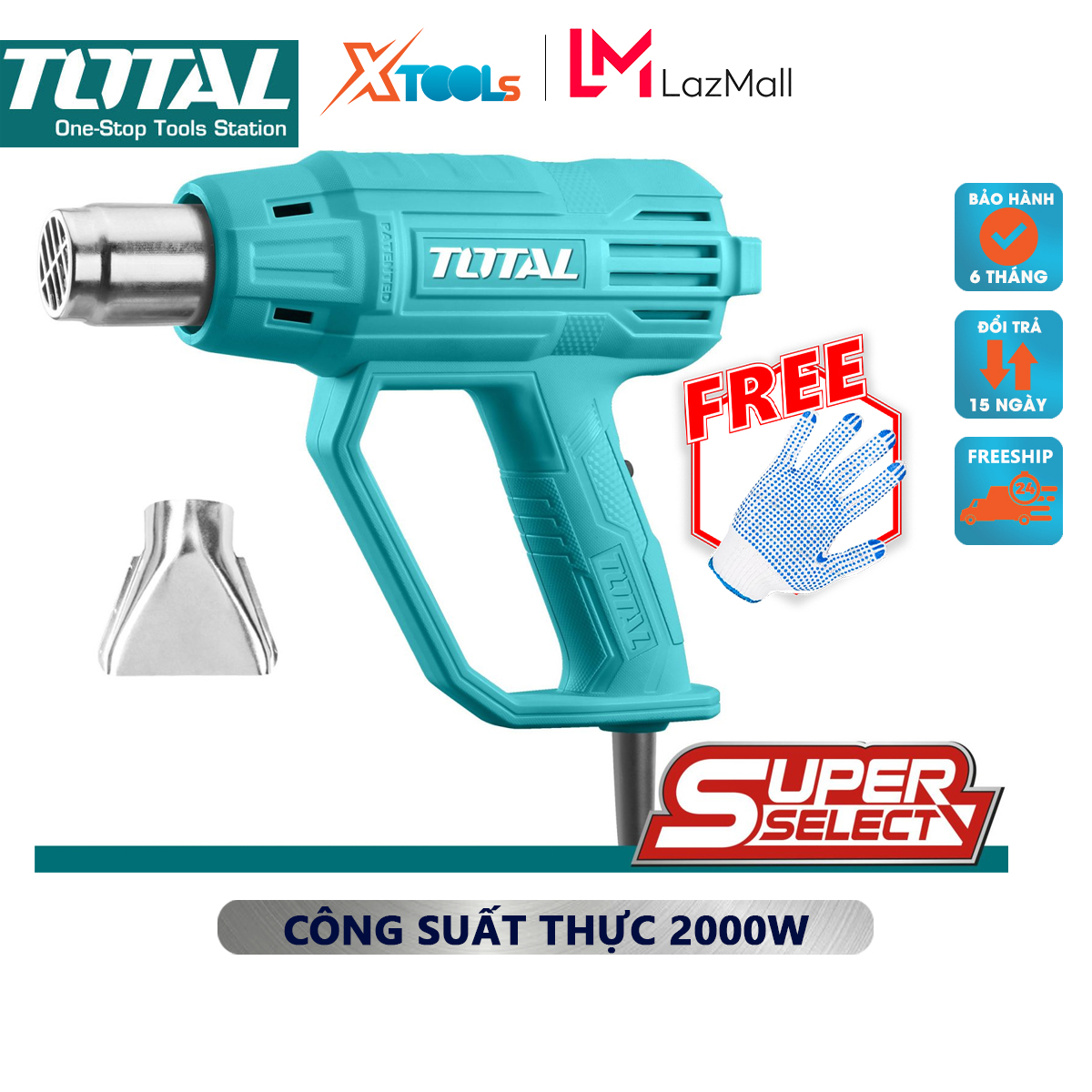 Machine blow the heat total TB200365 machine khò mini thermal capacity: 2000W temperature: 350 ° C / 550 ° airflow: 300/500 L/min fusing solder electronic, remove adhesive, hot melt the plastic material [XTools mall]