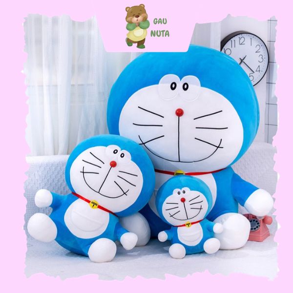 Gấu bông mèo doraemon hình thú cao cấp nuta, gấu ôm doremon cho bé mềm mịn dễ thương