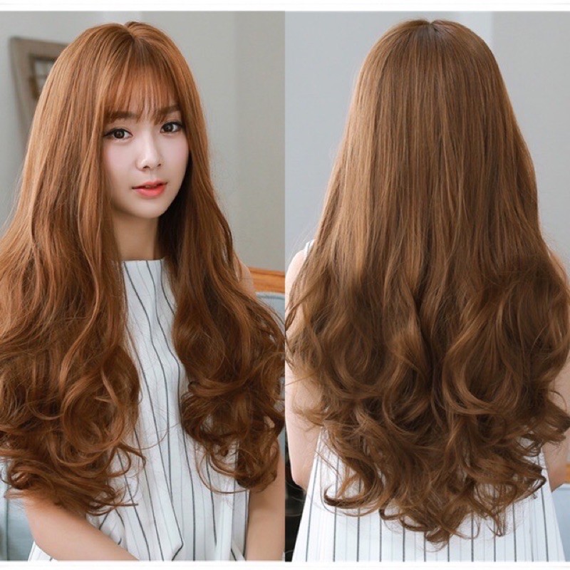 Tóc giả nguyên đầu xoăn dài