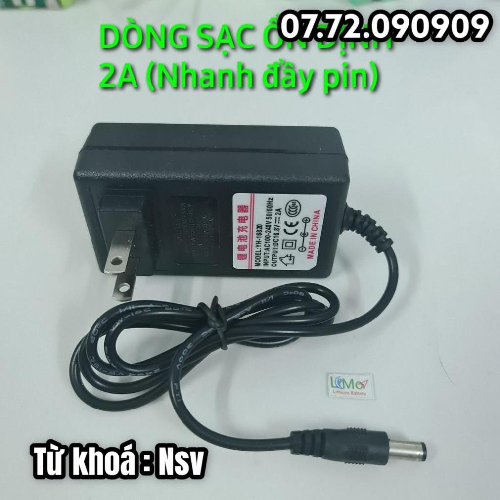 Nsv sạc pin 4s 16,8v - 2a. chuyên sạc cho các khối pin lithium ion 4s và các thiết bị chạy điện áp từ 14,4v - 16,8v - limo