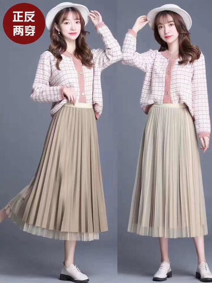 chân váy xếp ly phong cách Hàn Quốc ( mặt được 2 mặt, 2 kiểu)