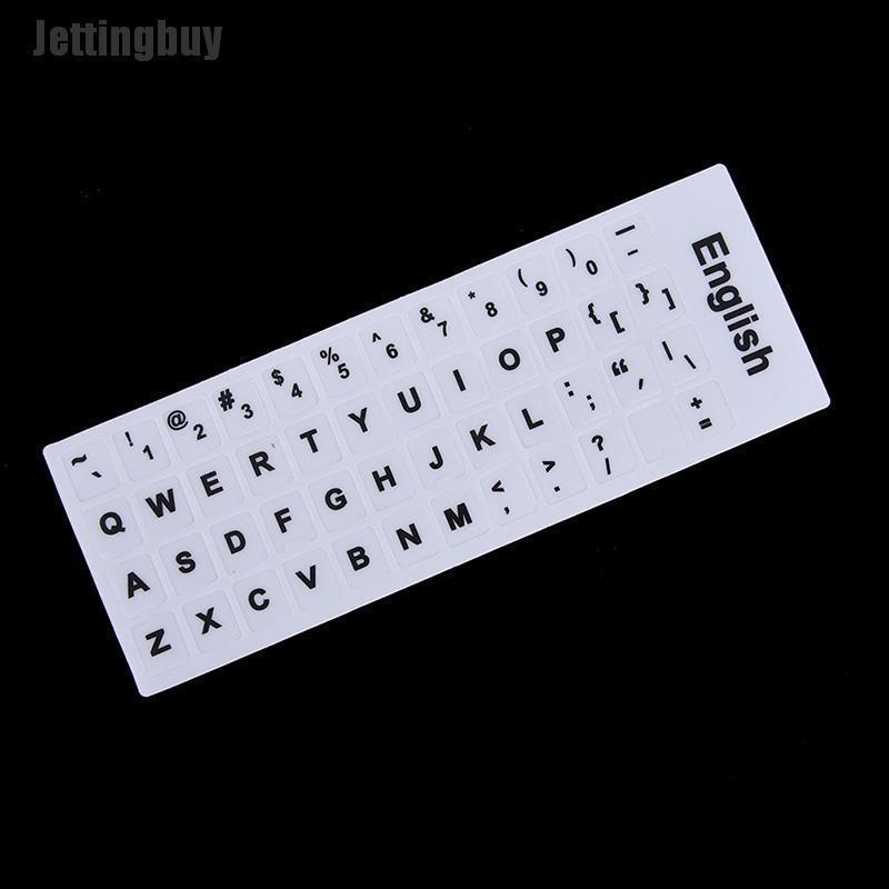 Jettingbuy English Keyboard Replacement Stickers White on Black Any PC Computer Laptop