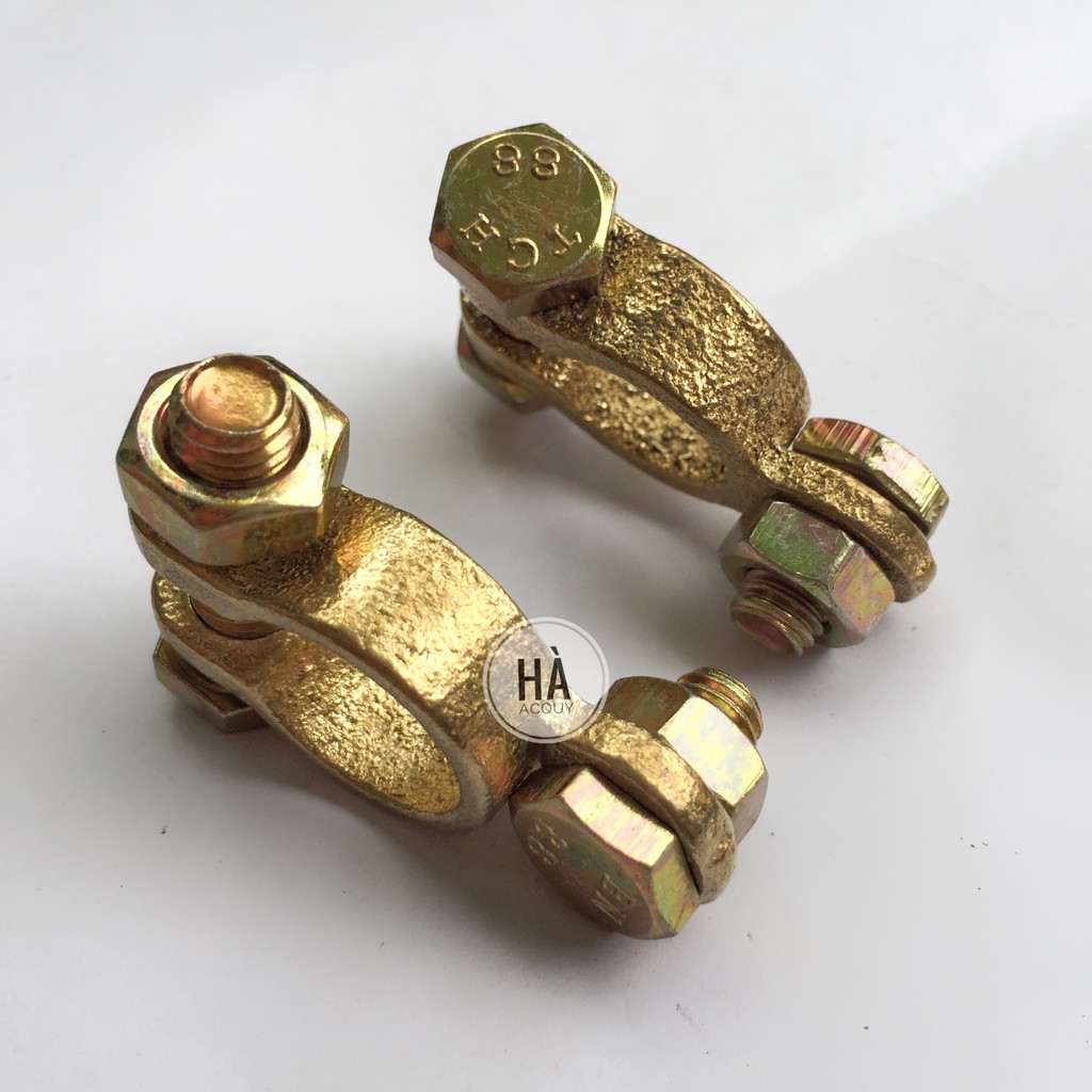 Đầu bọp Cọc Bình Ắc Quy Đồng Thau tròn lớn Phi 18 (D18 mm) - 1 cặp