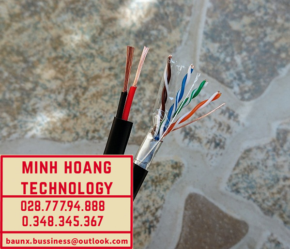 [HCM]Cáp mạng Giga-Link Cat 5E FTP + 2C Nguồn (Loại chống nhiễu chuyên dụng cho công trình)